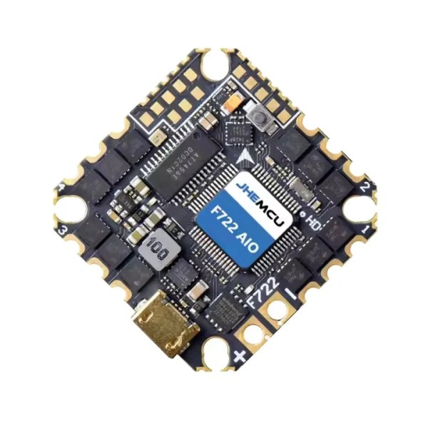 Original JHEMCU GHF722AIO-HD 40A AIO Flight Controller for RC Drone 40A 4in1 ESC 2-6S Baro OSD BlackBox Plastic
